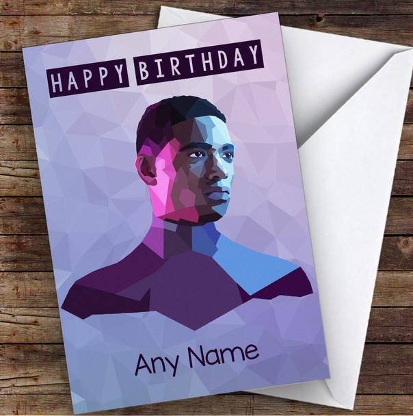 Miles Morales Polygon Purple Celebrity Personalised Birthday Card