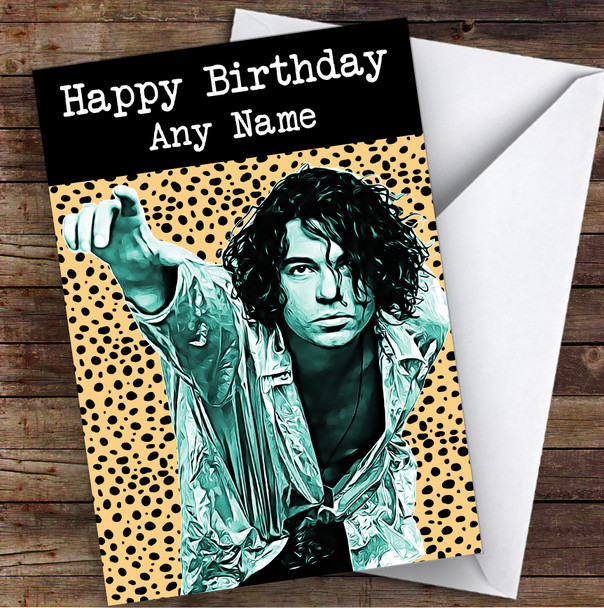 Michael Hutchence Leopard Celebrity Personalised Birthday Card