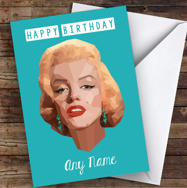 Marilyn Monroe Polygon Celebrity Personalised Birthday Card