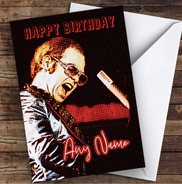 Elton John Pop Art Celebrity Personalised Birthday Card