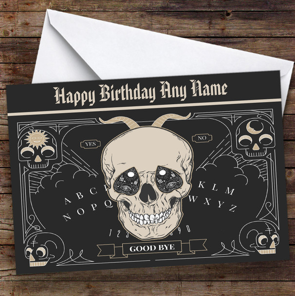 Ouija Skull Gothic Personalised Birthday Card