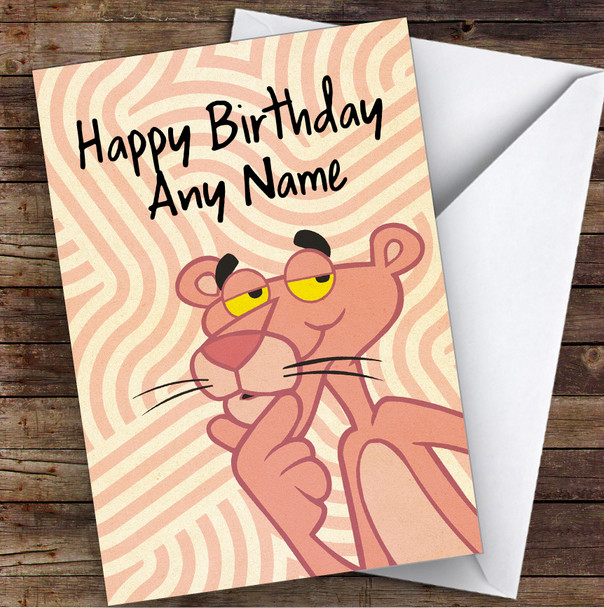 The Pink Panther Vintage Retro Children's Kids Personalised Birthday Card