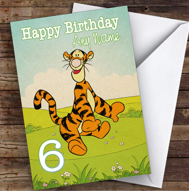 Tigger Winnie The Pooh Vintage Children's Kids Personalised Birthday Card