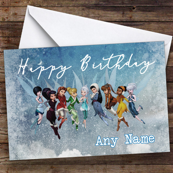 Tinker Bell And Fairies Clouds Children's Kids Personalised Birthday Card
