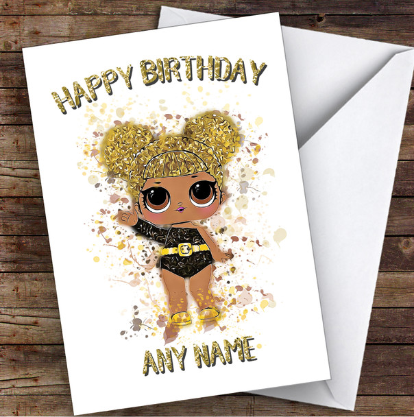 Queen Bee Surprise Lol Doll Splatter Art Children's Kids Birthday Card