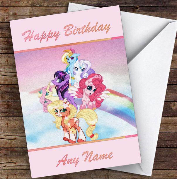 My Little Pony Multicolour Children's Kids Personalised Birthday Card