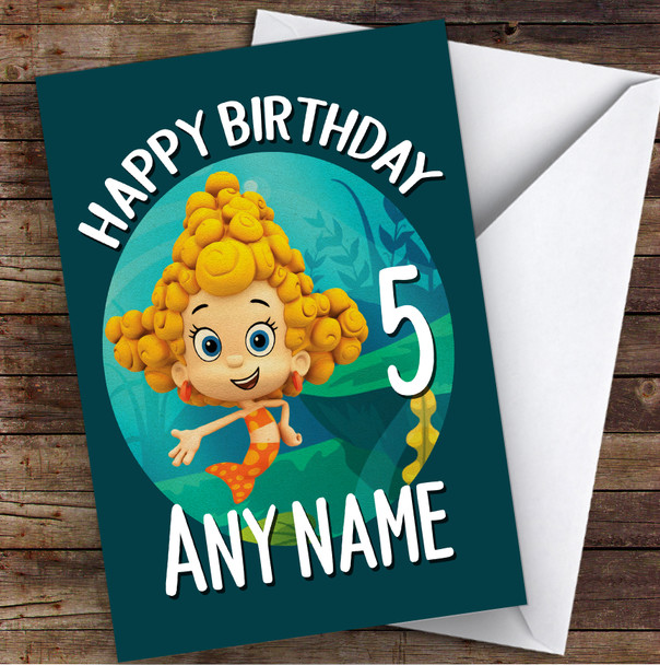 Bubble Guppies Deema Children's Kids Personalised Birthday Card