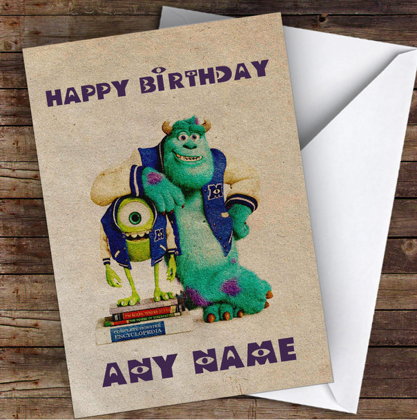 Monsters Inc Vintage Children's Kids Personalised Birthday Card