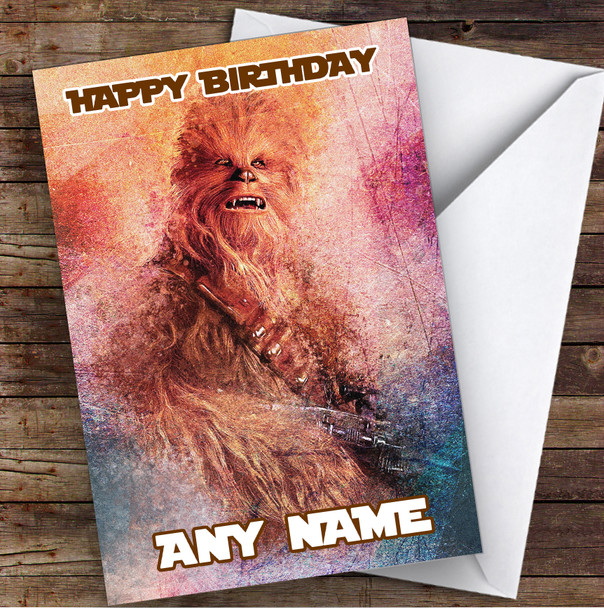 Chewbacca Abstract Children's Kids Personalised Birthday Card