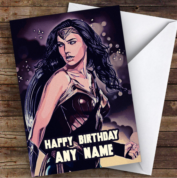 Wonder Women Retro Children's Kids Personalised Birthday Card