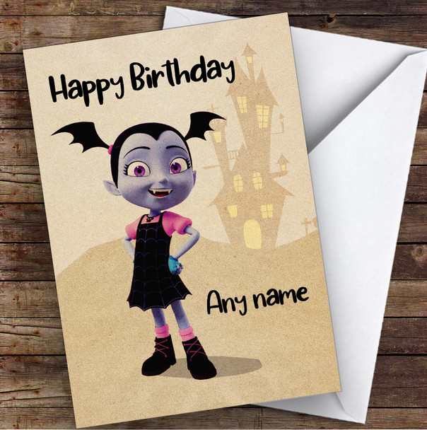 Vampirina Vintage Children's Kids Personalised Birthday Card