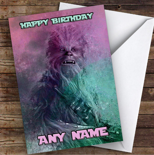 Chewbacca Smudge Children's Kids Personalised Birthday Card