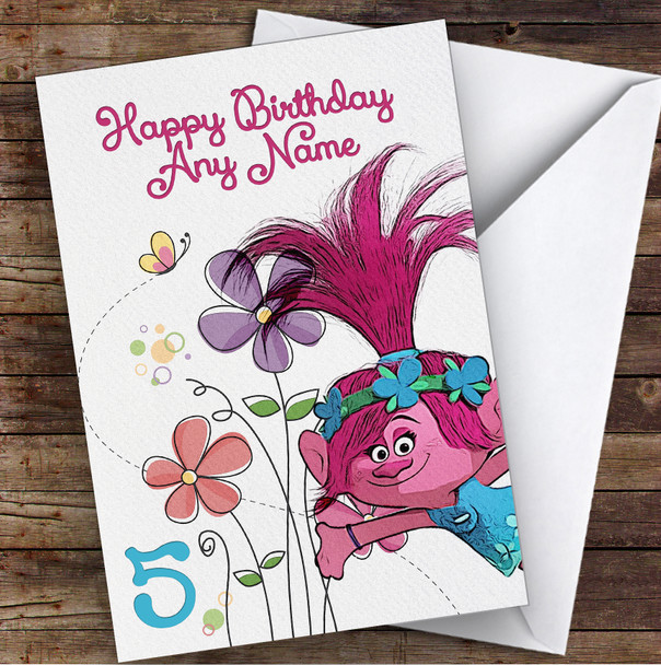 Trolls Children's Kids Personalised Birthday Card