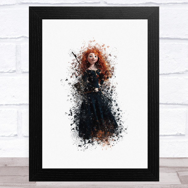 Merida Disney Brave Watercolour Splatter Children's Kid's Wall Art Print