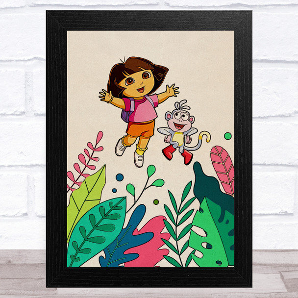 Dora The Explorer Vintage Retro Children's Kid's Wall Art Print