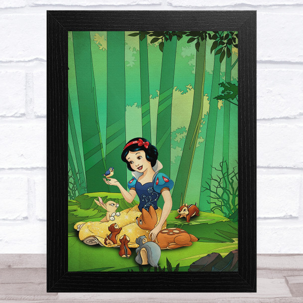 Snow White Bright With Animals Children's Kid's Wall Art Print