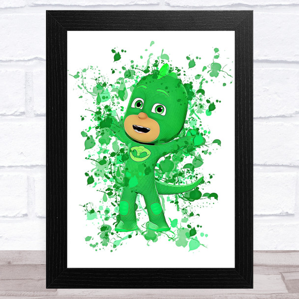 P Masks Geko Splatter Art Children's Kid's Wall Art Print