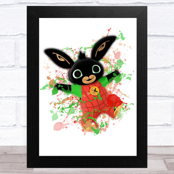 Bing Bunny Splatter Art Children's Kid's Wall Art Print