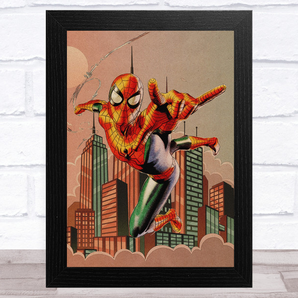 Spiderman Retro Vintage Children's Kid's Wall Art Print