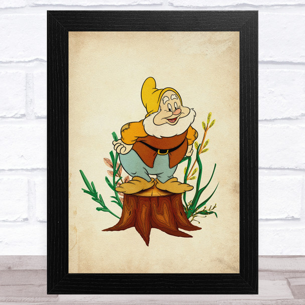 Happy Dwarf Snow White Children's Kid's Wall Art Print