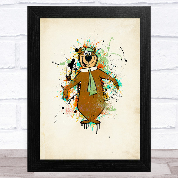 Yogi Bear Splatter Children's Kid's Wall Art Print