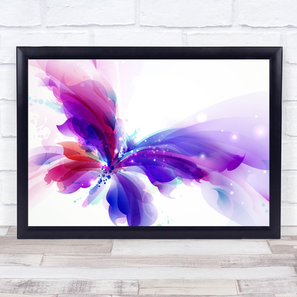 Magical Butterfly Purple Blue Animal Wall Art Print