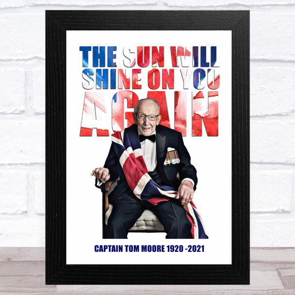 Captain Tom The Sun Will Shine On You Great Britain Celeb Wall Art Print