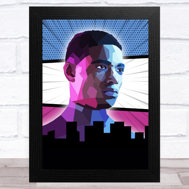 Miles Morales Polygon Purple Blue Comic Style Celeb Wall Art Print