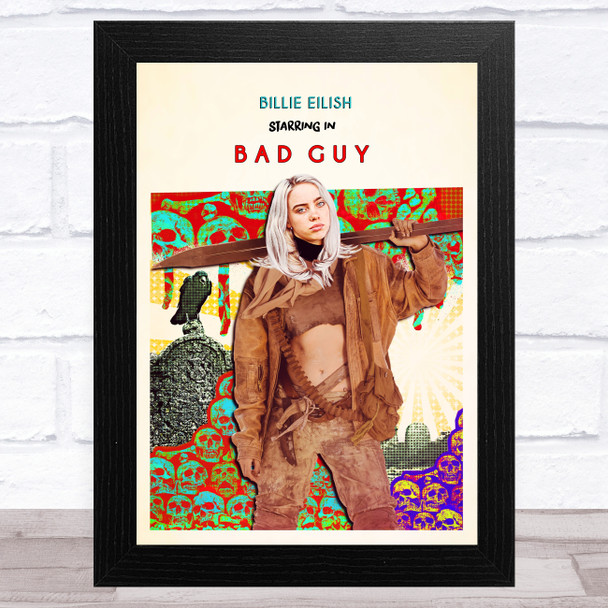 Billie Eilish Starring In Bad Guy Vintage Celeb Wall Art Print