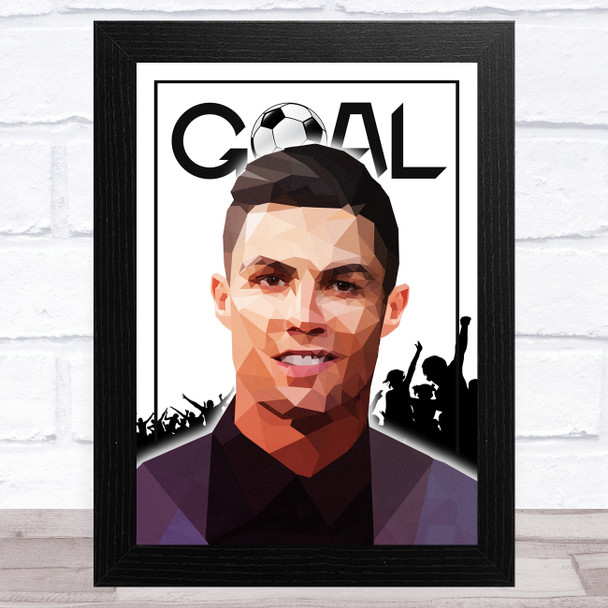 Christiano Ronaldo Polygon Goal & Crowd Celeb Wall Art Print