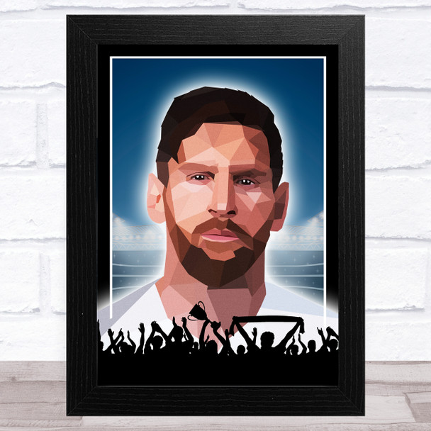 Lionel Messi Polygon Football Stadium Celeb Wall Art Print