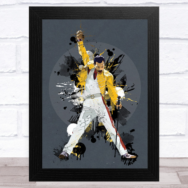 Freddie Mercury Grunge Celeb Wall Art Print