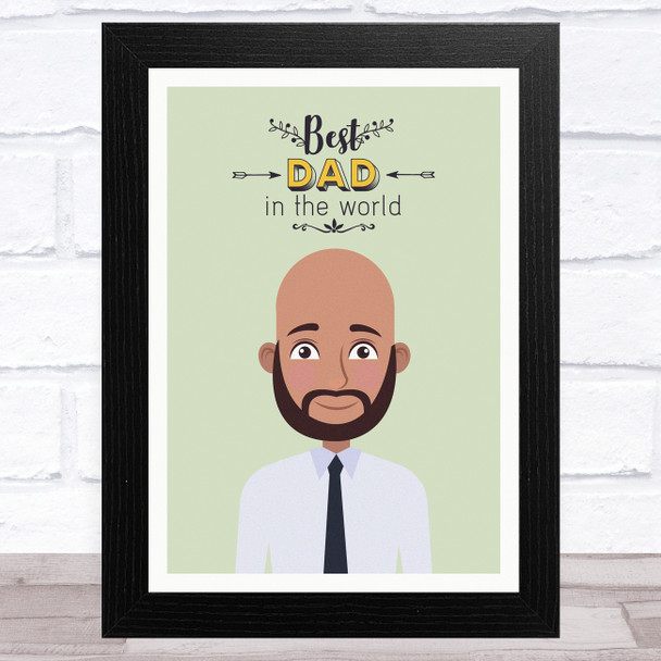 Best Dad In The World Design 10 Dad Father's Day Gift Wall Art Print