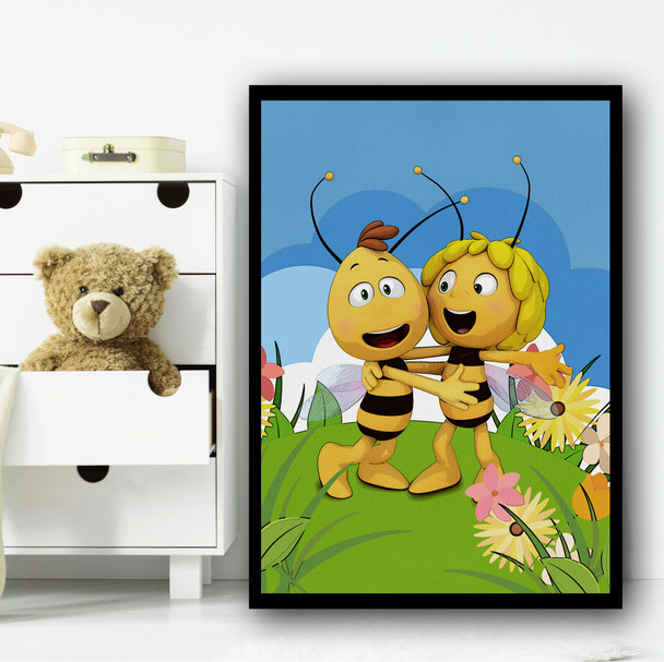 Maya The Bee Cartoon Colourful Wall Art Print