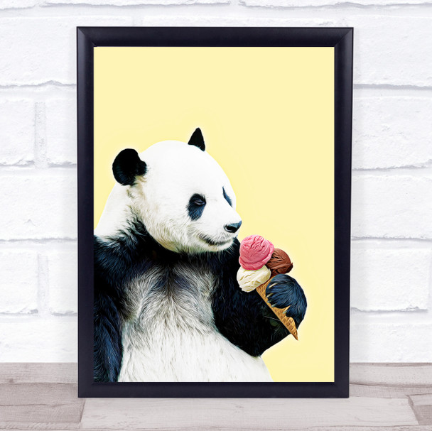 Relax Panda Yummy Ice-cream Wall Art Print