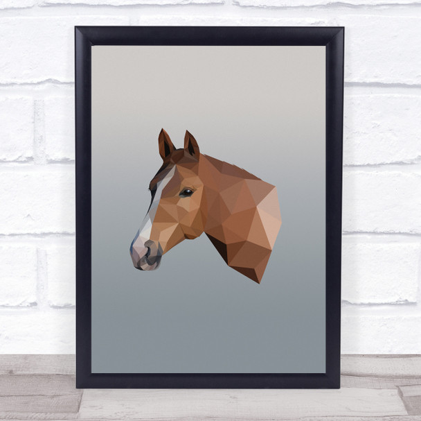 Horse Head Polygon Wall Art Print