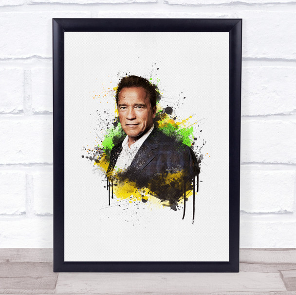 Arnold Schwarzenegger Colourful Paint Splatter Drip Wall Art Print