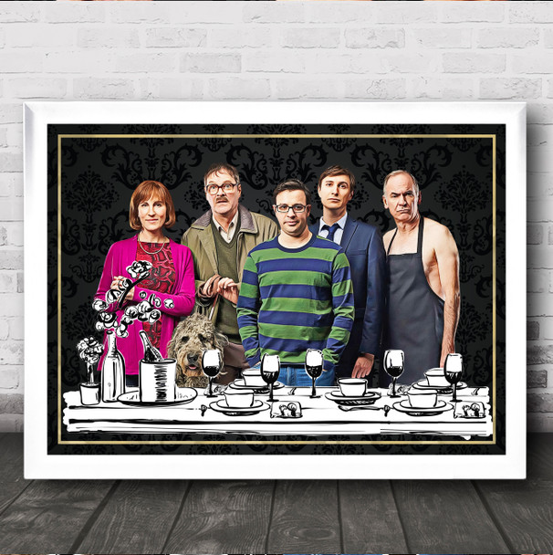 Friday Night Dinner Cast Funny Comedy Swirl Wall Art Print