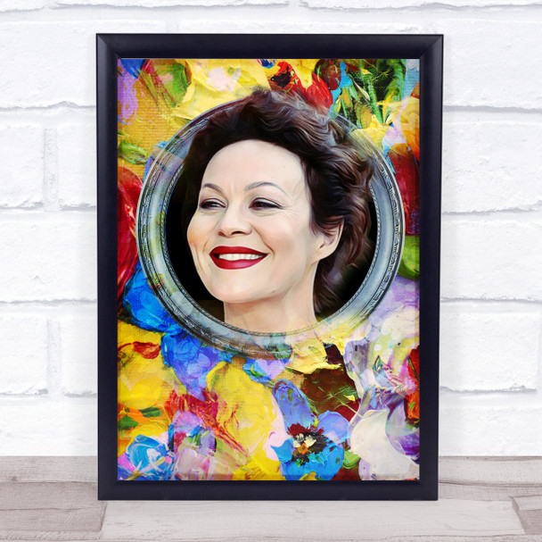 Helen McCrory Floral Colourful Oil Memorial Wall Art Print