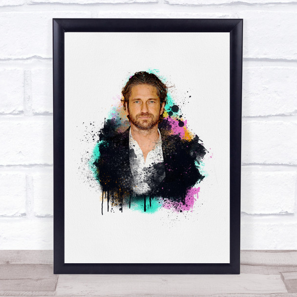 Gerard Butler Watercolour Splatter Drip Wall Art Print