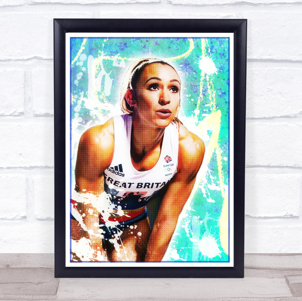 Jessica Ennis Grunge Graffiti Splatter Wall Art Print