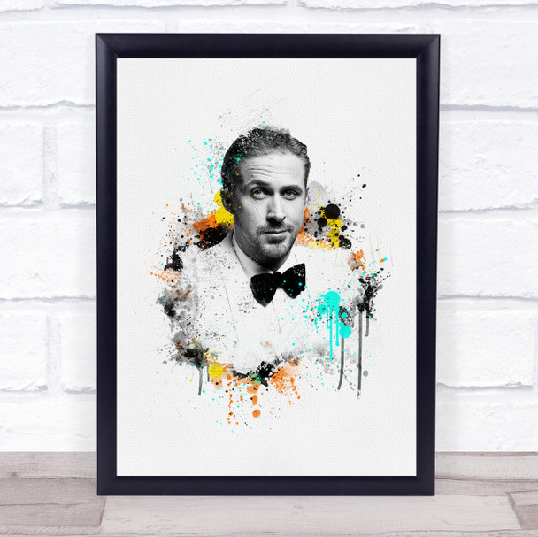 Ryan Gosling Watercolour Splatter Drip Wall Art Print