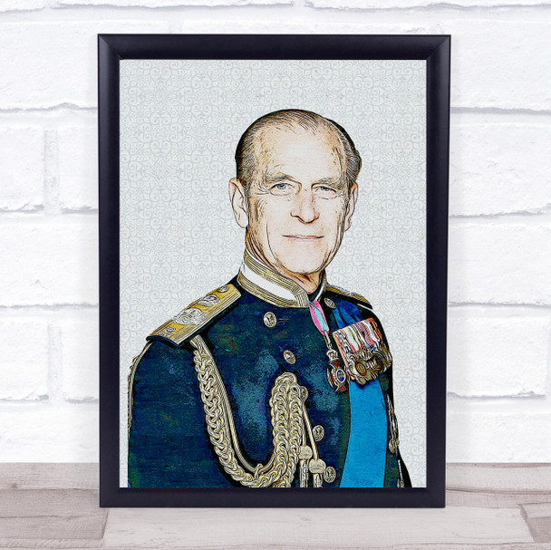 Prince Philip Watercolour Painting Wall Art Print