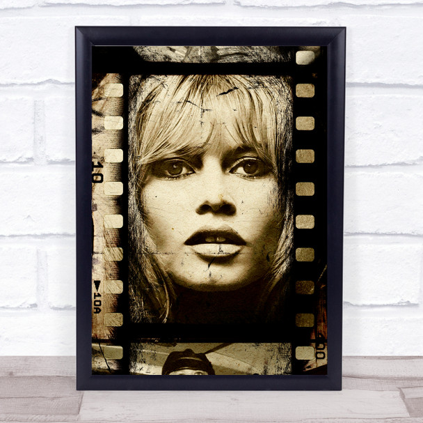 Brigitte Bardot Rustic Movie Reel Wall Art Print