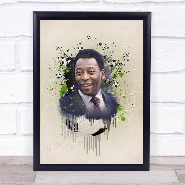 Pelé Watercolour Splatter Drip Wall Art Print