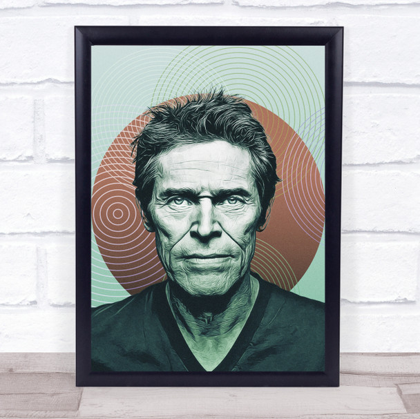 Willem Dafoe Red Circle Pale Wall Art Print