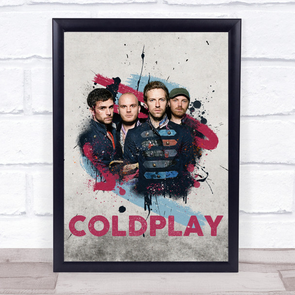 Coldplay Splatter Pink Blue Wall Art Print