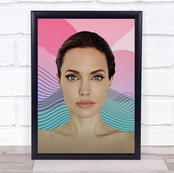 Angelina Jolie Pink Waves Wall Art Print