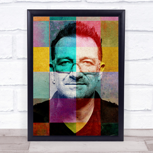 Bono Colourful Pop Art Wall Art Print
