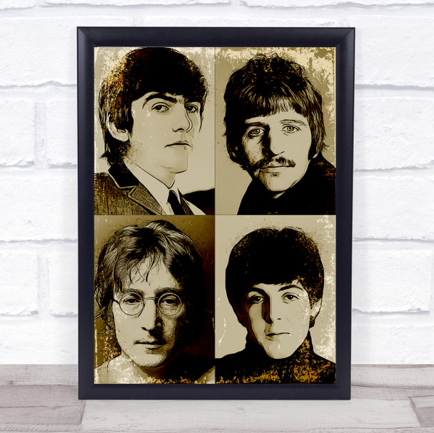 The Beatles Vintage 4 Wall Art Print